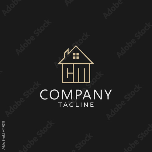 The logo design combines the letters CM and the house in a monoline style.