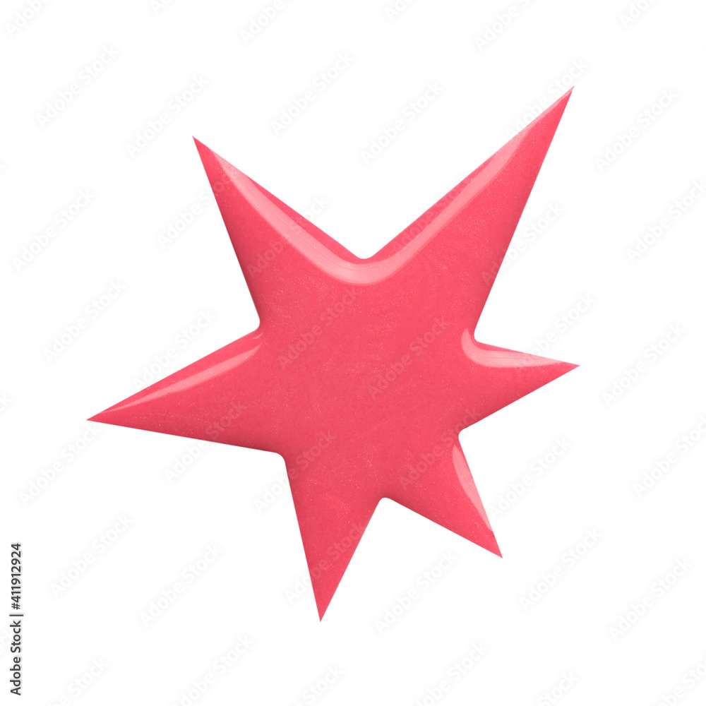 Fototapeta premium Blot of pink star shaped nail polish isolated on white