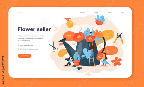 Florist web banner or landing page. Creative occupation