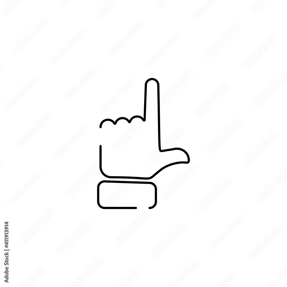 Abstract flat style line icon hand emoji emoticon direction Abstract flat style line icon hand emoji emoticon direction