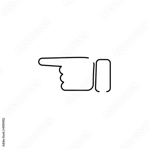 Abstract flat style line icon hand emoji emoticon direction