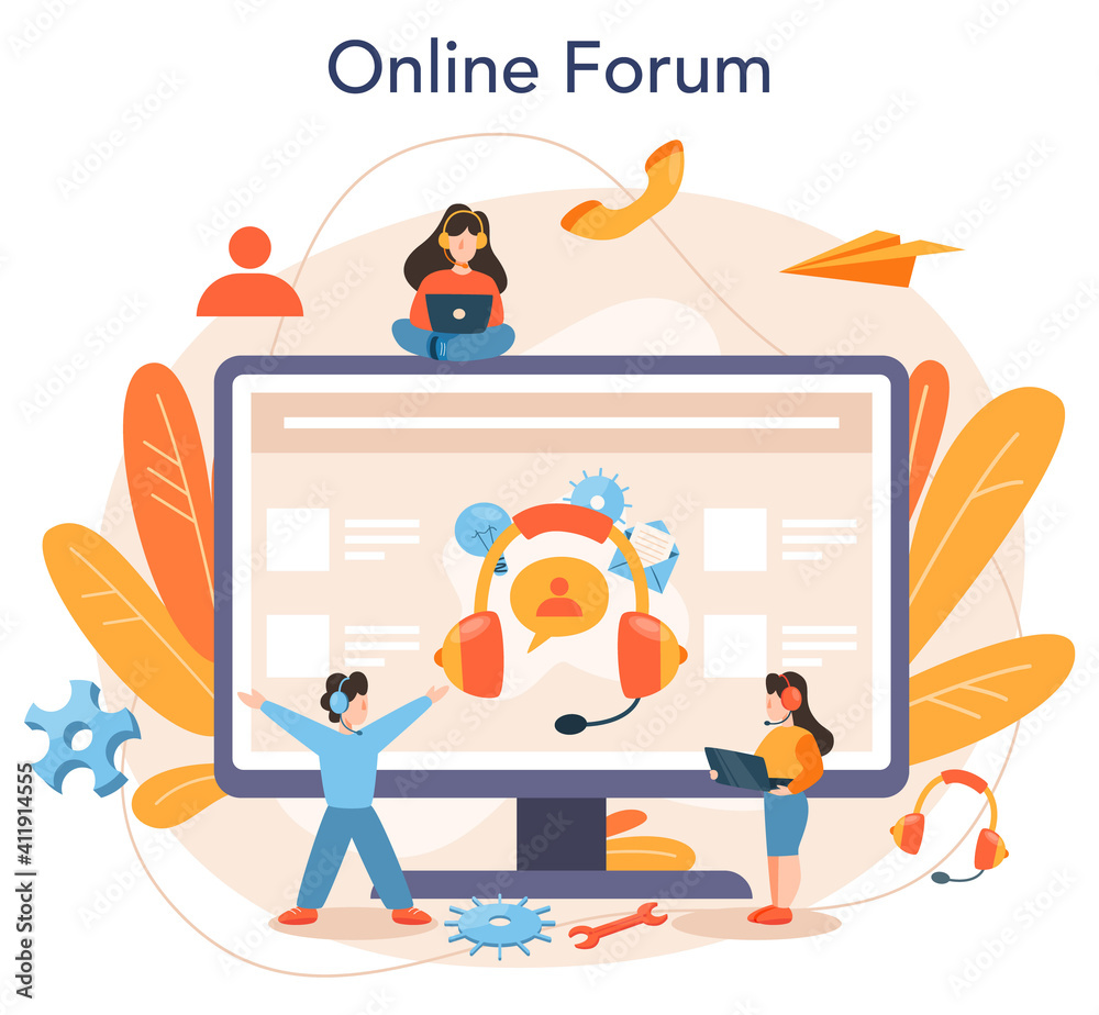 Technical support online service or platform. Idea of customer service. Technical support online service or platform. Idea of customer service.
