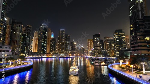 The Dubai Marina by night