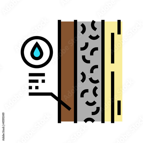 waterproofing house wall layer color icon vector. waterproofing house wall layer sign. isolated symbol illustration