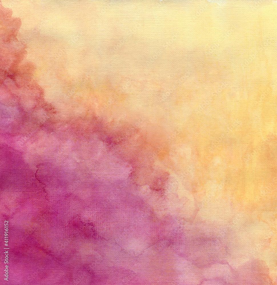 Fototapeta premium Watercolor abstract background pink, magenta, yellow, beige