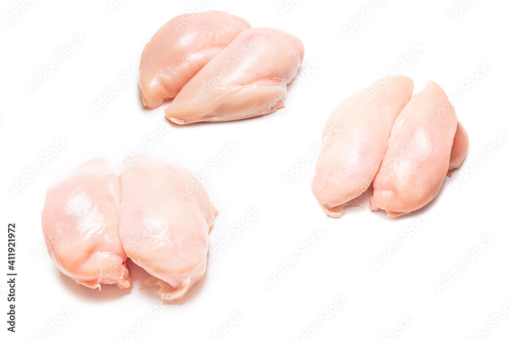 Raw chicken fillet isolated on white background. Raw chicken fillet isolated on white background.