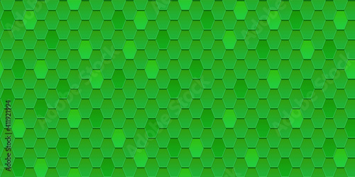 Vector seamless pattern of green roof tile. Green shingles roof texture background. Green roof tile for house covering. Vector illustration.
