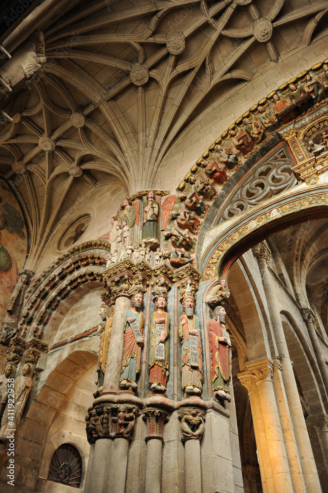 Pórtico del Paraíso Catedral de San Martín en Ourense Orense, Galicia, España