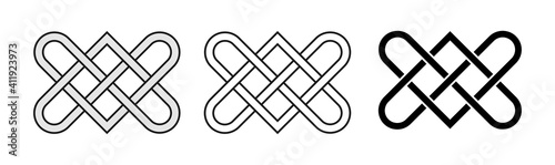 Love Heart Endless Celtic Knot Vector Graphic Set  Illustration Isolated on White