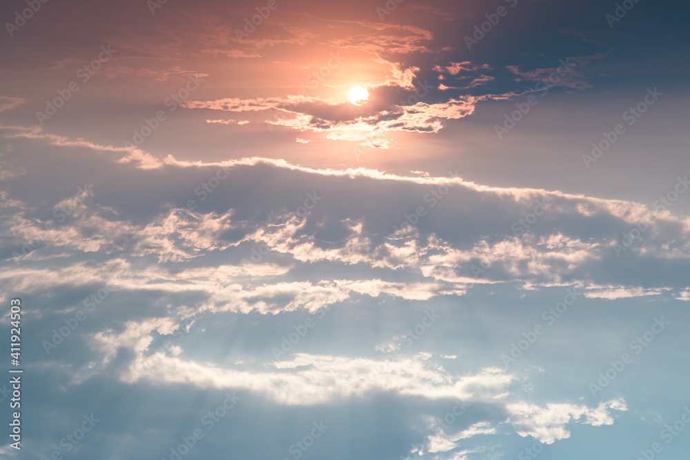 Beautiful sunset sky above clouds with dramatic light. Beautiful blazing sunset landscape, Horizon. Warm Colours, copy space, No focus, specifically. Beautiful sunset sky above clouds with dramatic light. Beautiful blazing sunset landscape, Horizon. Warm Colours, copy space, No focus, specifically.