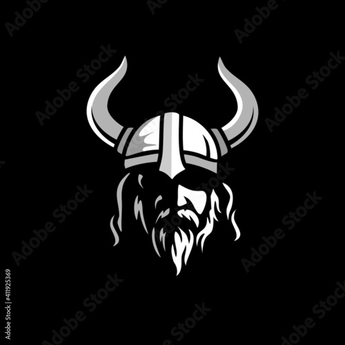 Vector illustration of God Odin Viking with Helmet, 
Armor on the White background. Hand-drawn illustration 
for mascot sport logo badge label sign poster 
emblem patch t-shirt printing. Vector Logo

