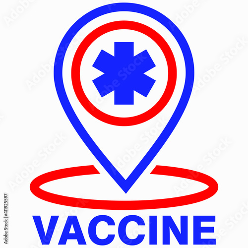Free Download Location of vaccination. Coronavirus vaccine. COVID-19 vaccine icon. Vaccine Center. Vector icon. - GFXLoad