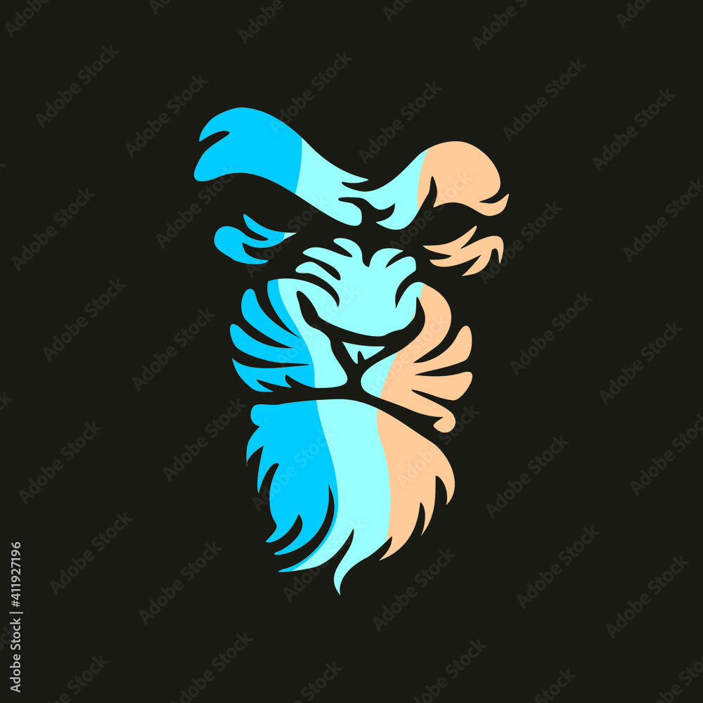 Wild Angry Lion Head Logo Vector Template Illustration Design Mascot Animal