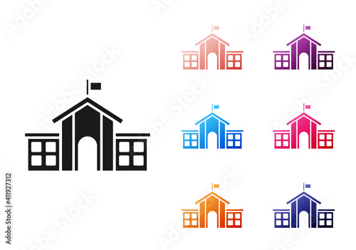 Black United States Capitol Congress icon isolated on white background. Washington DC, USA. Set icons colorful. Vector.