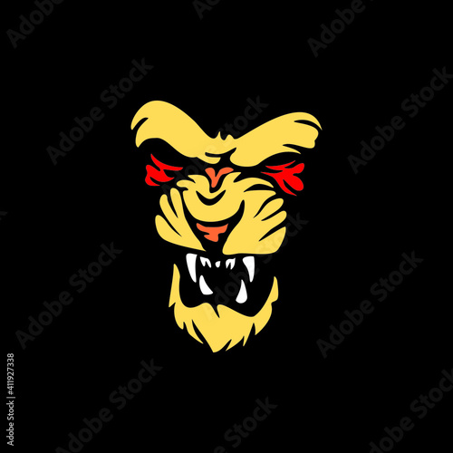 Wild Angry Lion Head Logo Vector Template Illustration Design Mascot Animal