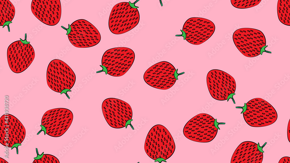 strawberries on a pink background, illustration, pattern. delicious sweet berry. seamless illustration, wallpaper, stylish decor with berries for cafes and restaurants, home kitchen strawberries on a pink background, illustration, pattern. delicious sweet berry. seamless illustration, wallpaper, stylish decor with berries for cafes and restaurants, home kitchen