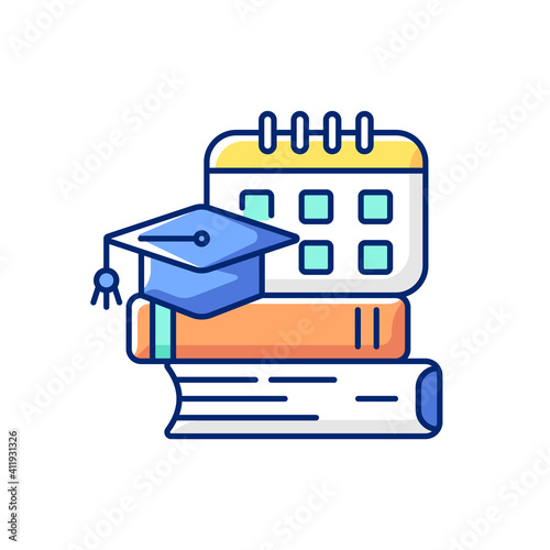 Bootcamp RGB color icon. Long-term intensive training to improve your own professional skills. Getting new practical skills. Paid training. Game workshop. Isolated vector illustration