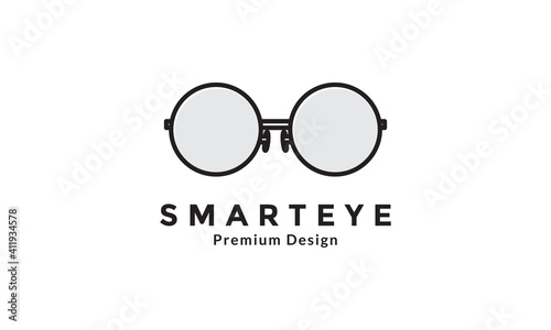 old classic circle sunglasses logo symbol vector icon graphic design illustration