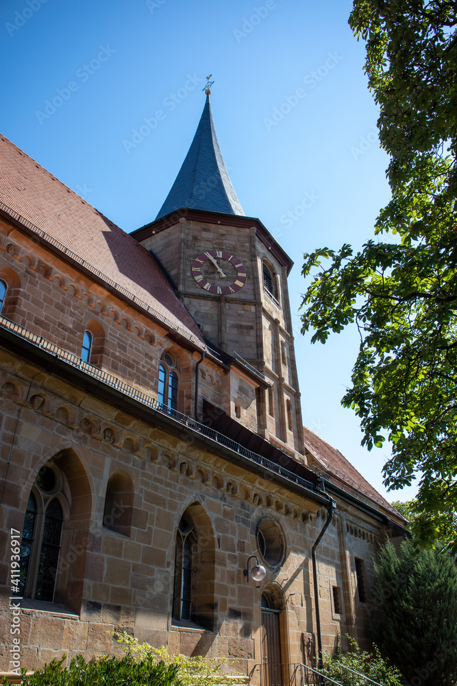Historic fountains, buildings and churches in Weinsberg, Country of Baden-Württemberg,Germany