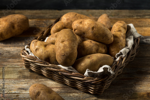 Raw Borwn Organic Russet Potatoes