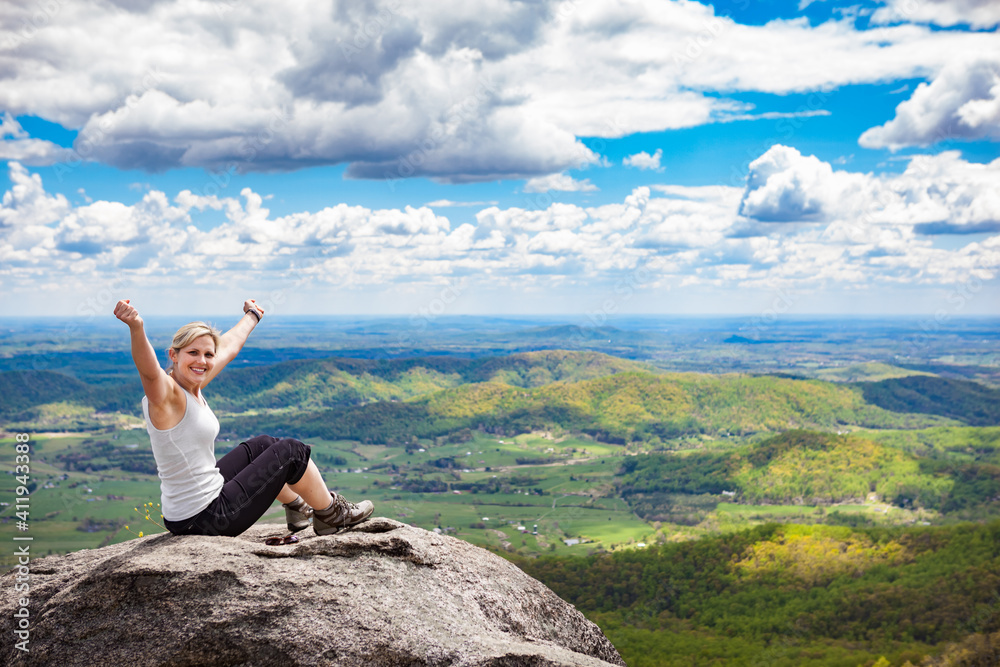 Woman Hking in Shenandoah National Park Woman Hking in Shenandoah National Park