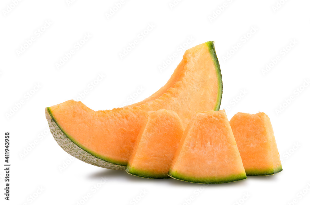 cantaloupe melon isolated on white background cantaloupe melon isolated on white background