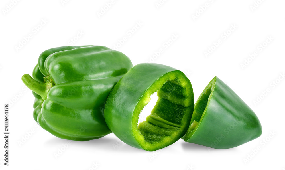 Green peppers isolated on white background Green peppers isolated on white background