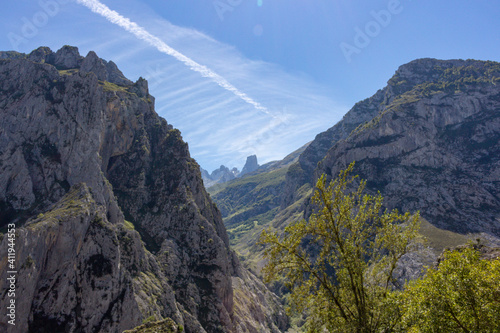 Mirador de Camarmeña (Municipal area of Cabrales). This viewpoint is in the village of Camarmena, above Poncebos. Views of Naranjo de Bulnes or “Picu Urriellu”. photo