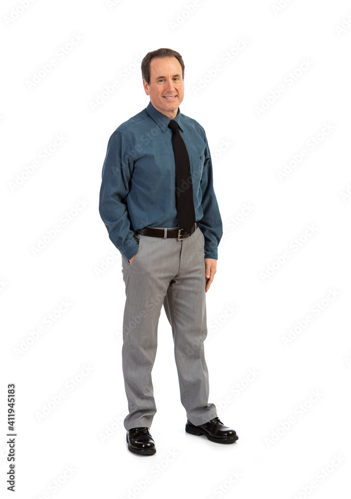 Male Teacher Or Businessman Smiles At Camera Male Teacher Or Businessman Smiles At Camera