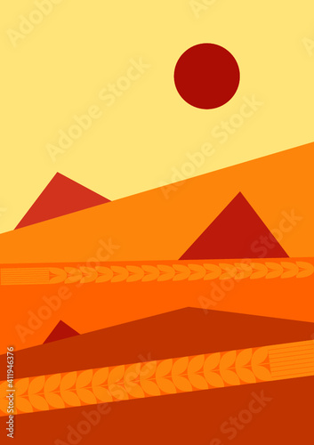 summer, abstraction, warm colors, wheat 