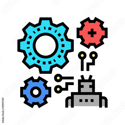 machine learning color icon vector. machine learning sign. isolated symbol illustration