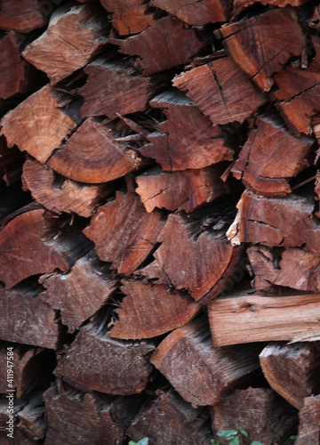 Eucalyptus firewood logs in a firewood stack