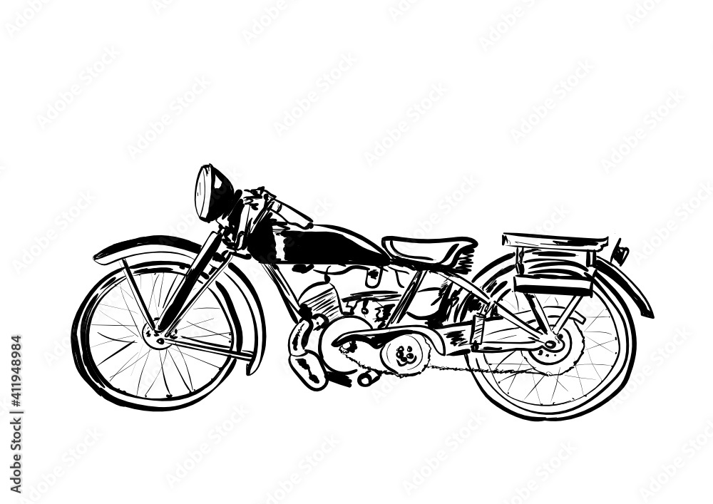 Obraz premium old bicycle isolated on white background