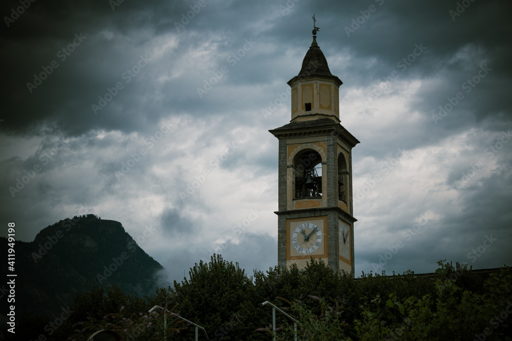 Church in italy moody dark cloudy clouds