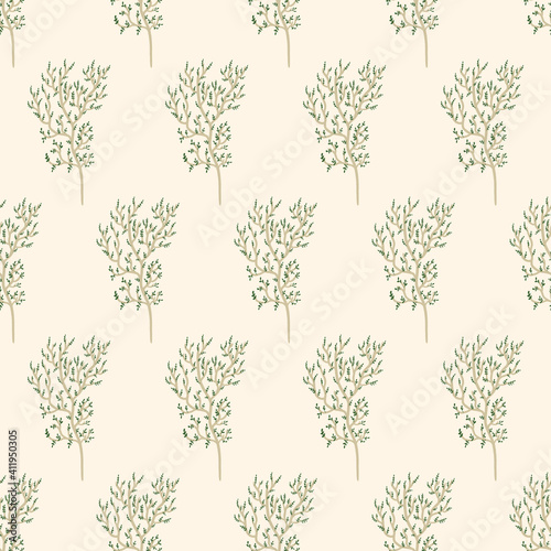 Seamless vector pattern with branches fro decoration, fabric, textile, stationery, wrapping paper, wallpaper