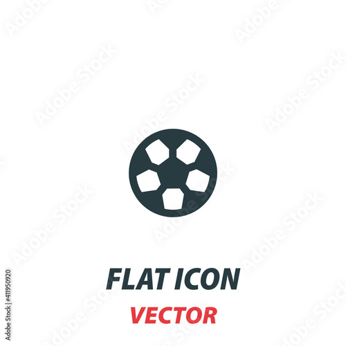 Soccer ball sport icon in a flat style. Vector illustration pictogram on white background. Isolated symbol suitable for mobile concept, web apps, infographics, interface and apps design