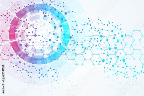 Big Data Visualization Background. Modern futuristic virtual abstract background. Science network pattern, connecting lines and dots. Global network connection .