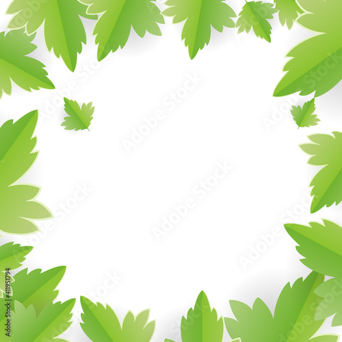 green leaves frame
