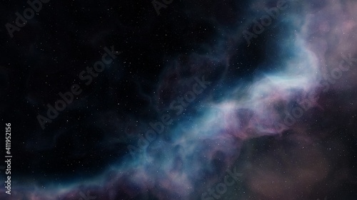 Fototapeta Naklejka Na Ścianę i Meble -  Space background with nebula and stars, nebula in deep space, abstract colorful background 3d render