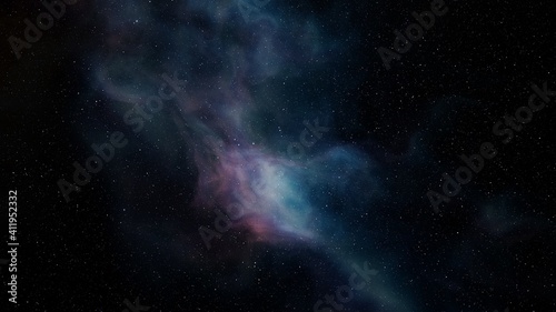 Space background with nebula and stars, nebula in deep space, abstract colorful background 3d render