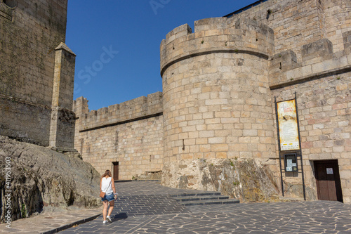 Puebla de Sanabria, Spain - September 6, 2020: The Castle of Puebla de Sanabria in the north-western part of the province of Zamora. It was built in the 15th century as a castle-palace.