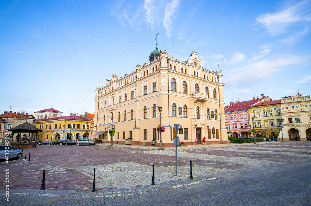 Town square of Jaroslaw, Poland