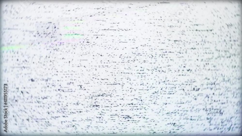 Tv Turning On And Off. Real old television glitch. Close up vintage tv screen