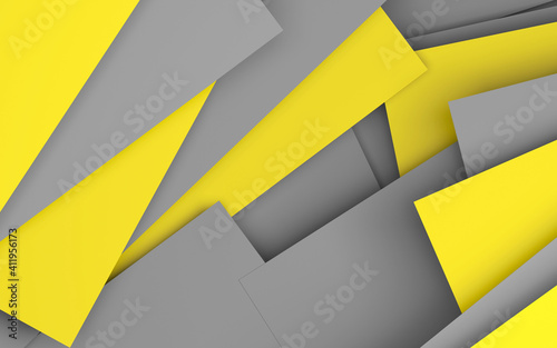 Abstract digital background, blank yellow and gray paper