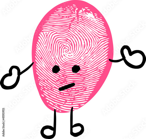 Funny Fingerprint Print Bean Cartoon Character Emoticon