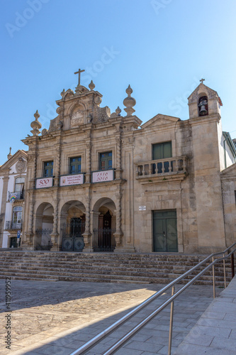 Chaves, Portugal, September 6, 2020: The Church of the Mercy of Chaves (Igreja e Provedoria da Misericordia) dates from the 17th century and was built in granite in the Baroque style of architecture. photo