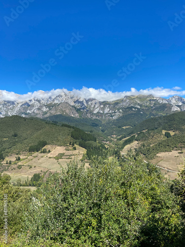 The Picos de Europa (Peaks of Europe) a mountain range part of the Cantabrian Mountains in northern Spain. photo