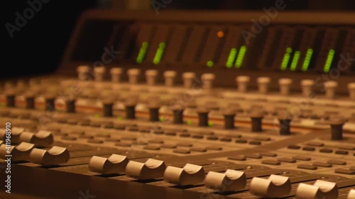 Professional audio console inside the studio