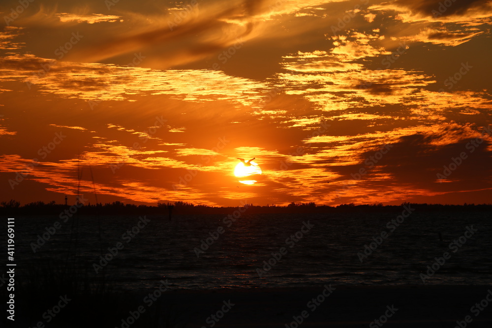 Sunset at Florida's Siesta Beach, USA
