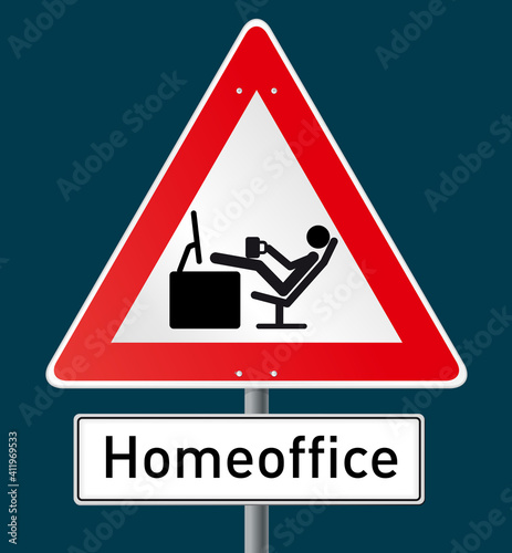 Schild Achtung Homeoffice